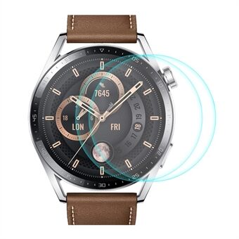 ENKAY 2 stks/pak HD Clear Krasbestendig 0.2 mm 9H hardheid 2.15D Arc Edge gehard glas screenprotector voor Huawei Watch GT 3 46 mm