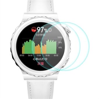 ENKAY 2 stks/set voor Huawei Watch GT 3 Pro 43mm Anti-kras Smart Watch Screen Protector 0.2mm 9H Hoog Aluminium-Silicium Glas HD Gehard Glas Film