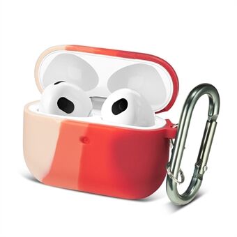 Regenboog zachte siliconen oortelefoon beschermhoes Shell met karabijnhaak voor Airpods 3 "