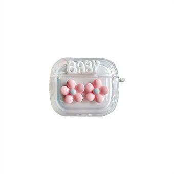 Voor Apple AirPods Pro Soft TPU Baby Roze Bloem Case Lente Armband Oortelefoon Accessoires Cover: