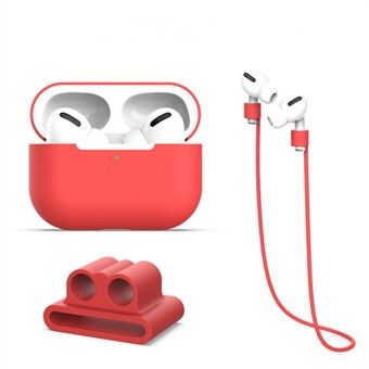 3 stks/set Voor Apple AirPods Pro 2 Opladen Case Cover Oordopjes Beschermende Siliconen Case Set met Headset Houder/Anti-verloren Nekkoord