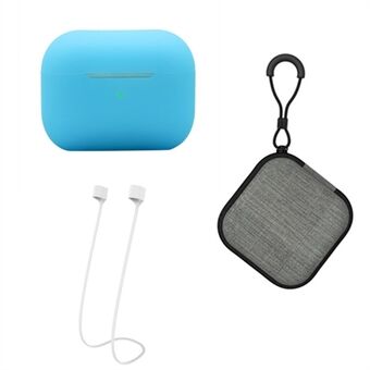 Siliconen hoesje voor Apple AirPods Pro 2, oordopjes Oplaadhoesje Anti-drop-cover met opbergdoos en oortelefoon Magnetische anti-verloren touwriem