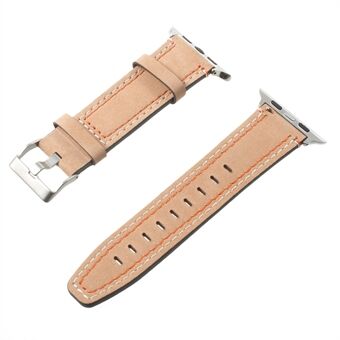 Dubbele steken lederen horlogeband voor Apple Watch Series 6 SE 5 4 44mm / Series 3/2/1 42mm