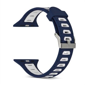 Tweekleurige siliconen horlogeband voor Apple Watch Series 5 4 40 mm, Series 3/2/1 38 mm