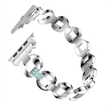 Diamonds Decor Loop Links Steel horlogeband voor Apple Watch Series 5 4 40mm / Series 3/2/1 38mm