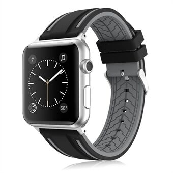 Vervanging van siliconen horlogeband in contrastkleur voor Apple Watch Series 4 40 mm / Series 3/2/1 38 mm