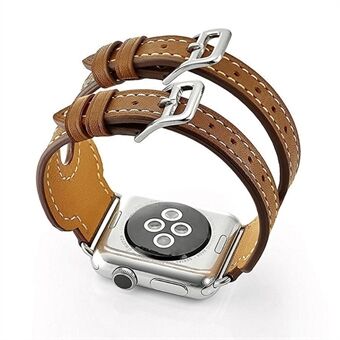 Classic dubbele gesp PU lederen horlogeband vervangend onderdeel voor Apple Watch Series 5 4 40mm / Series 3 2 1 38mm