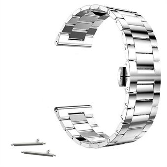 20 mm luxe Steel band met drie kralen met vlindergesp voor Huawei Watch 2.