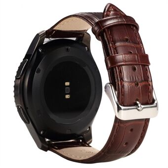 22 mm krokodiltextuur PU lederen horlogeband voor Samsung Gear S3 Frontier / S3 Classic
