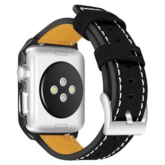 Echt leer roestvrij Steel gesp horlogeband voor Apple Watch Series 5 4 40mm/3/2/1 38mm