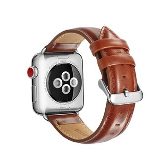 Toplaag Crazy Horse-textuur rundlederen horlogeband voor Apple Watch Series 5 4 40mm / Series 3 2 1 38mm