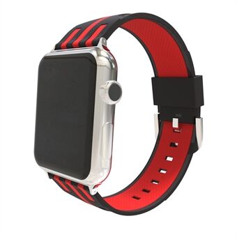 Contrastkleurige streep Zachte siliconen band voor Apple Watch Series 4 44 mm, Series 3/2/1 42 mm