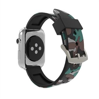Camouflagepatroon Flexibele siliconen horlogeband voor Apple Watch Series 5 4 40 mm, Series 3/2/1 38 mm