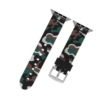 Camouflagepatroon Zachte siliconen horlogeband voor Apple Watch Series 5 4 44 mm, Series 3/2/1 42 mm