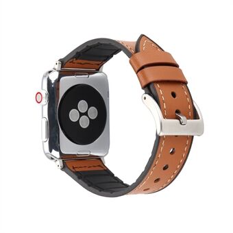 Kunstleer Soft TPU horlogebandje vervangen voor Apple Watch Series 4 44mm / Series 3 2 1 42mm
