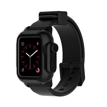Zachte siliconen band + hoesje voor Apple Watch Series 3/2/1 42mm - zwart