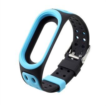 Ademende tweekleurige siliconen horlogeband voor Xiaomi Mi Smart Band 4 / Mi Band 3