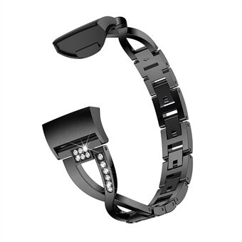 X-vorm Strass Decoratie Aluminium Horlogeband voor Fitbit Charge 4/3 "