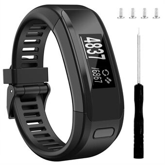 Zachte, flexibele Siliconen horlogeband voor Garmin Vivosmart HR - Zwart
