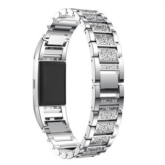 Vervanging van strass decor metalen horlogeband voor Fitbit Charge 2