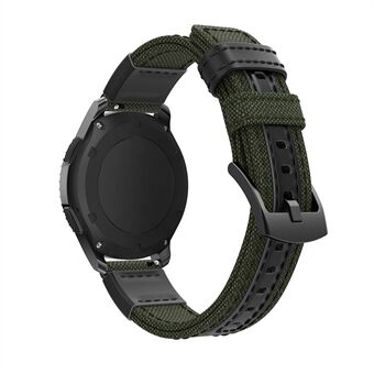 Voor Samsung Gear S3 Classic/S3 Frontier/Galaxy Horloge 46mm Canvas + Lederen Horlogeband Nylon Sport Horlogeband Band 22mm