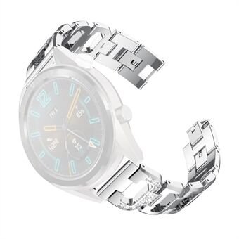 22 mm D-vorm strass decor Steel horlogeband voor Huawei Watch GT