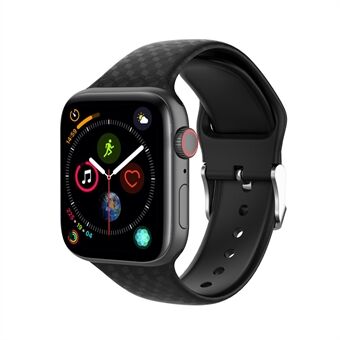 Diamantpatroon siliconen horlogeband voor Apple Watch Series 6 / SE / 5/4 44 mm en 3/2/1 42 mm - zwart