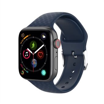 Diamantpatroon siliconen horlogeband voor Apple Watch Series 6 / SE / 5/4 44 mm en 3/2/1 42 mm - marineblauw