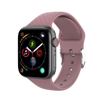 Diamantpatroon siliconen horlogeband voor Apple Watch Series 6 / SE / 5/4 44 mm en 3/2/1 42 mm - roze