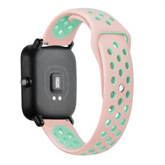 20mm tweekleurige zachte siliconen horlogeband vervanging voor Huami Amazfit Smart Watch Youth Edition Lite