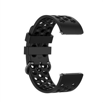 Siliconen Smartwatch Bandje voor Fitbit Versa 2 / Versa / Versa Lite - Zwart