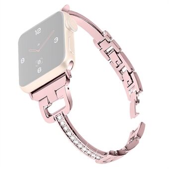 Bling Strass Decor Steel Smart Watch-vervangingsband voor Apple Watch-serie 1/2/3 42 mm / serie 4/5/6 / SE 44 mm