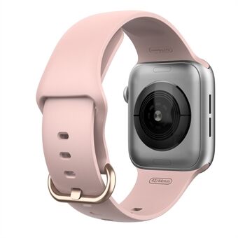 Voor Apple Watch Series 6/SE/5/4 40mm/Serie 3/2/1 Horloge 38mm Pure vloeibare siliconen metalen gesp horlogeband (S-maat)
