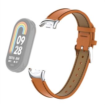 Voor Xiaomi Smart Band 8 Horlogeband Stiksels Microfiber lederen horlogebandarmband met connector
