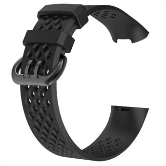 Ademende holle siliconen horlogeband voor Fitbit Charge 4/3, maat: S