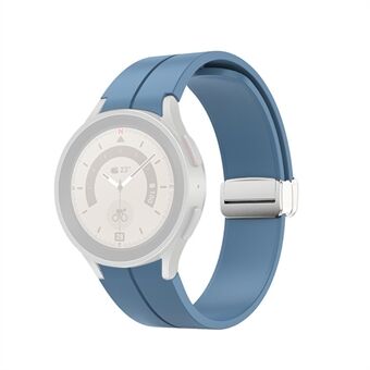 Voor Samsung Galaxy Horloge 5 Pro 45mm/Horloge 5 44mm 40mm Siliconen Horlogebandje Vervanging Polsband met Zilveren Opvouwbare Gesp: