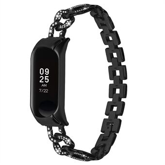 Voor Xiaomi Smart Band 8 Strass Decor Metalen Horlogeband Vervanging Smartwatch Band