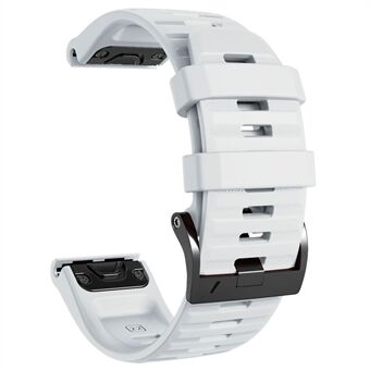 26 mm siliconen band voor Garmin Tactix 7 Pro / Fenix ​​7X / 6X Pro / 5X Plus , horizontale strepen zwarte gesp horlogeband
