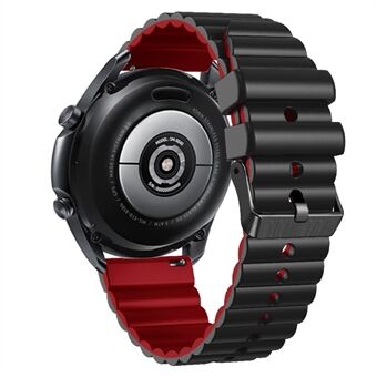 Siliconen horlogeband voor Suunto Vertical / 9 Peak Pro / 5 Peak, horizontale strepen 22 mm tweekleurige armband met zwarte gesp