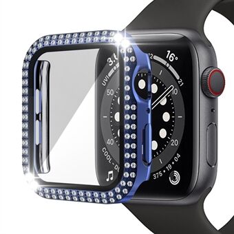 Voor Apple Watch Series 1/2/3 38 mm volledige bescherming Strass + pc + gehard glas Smart Watch Case Cover