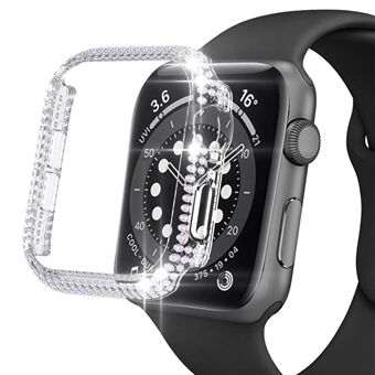 Voor Apple Watch Series 1/2/3 42 mm Strass-ontwerp Krasbestendige, uitgeholde harde pc-beschermhoes