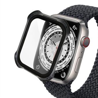 RURIHAI Voor Apple Horloge Serie 6/5/4/SE 44mm Anti-collision Hard PC Horloge Case Cover met Gehard Glas Screen Protector