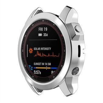 Voor Garmin Fenix 7X / Fenix 7X Solar galvaniseren zachte TPU uitgeholde bumper frame cover