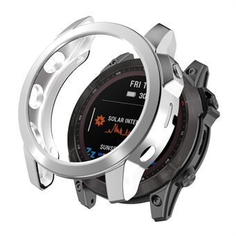 Voor Garmin Fenix 7/7 Solar /7 Sapphire Solar Hollow Out Horloge Case Horloge TPU Cover Protector met Galvaniseren