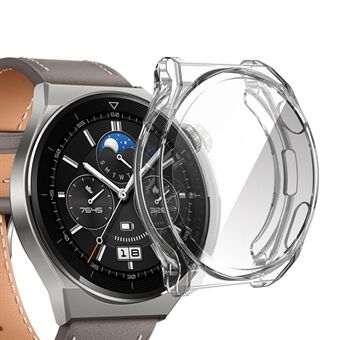 ENKAY voor Huawei Watch GT 3 Pro 43 mm lichtgewicht TPU-beschermhoes met 9H-schermbeschermer van gehard glas