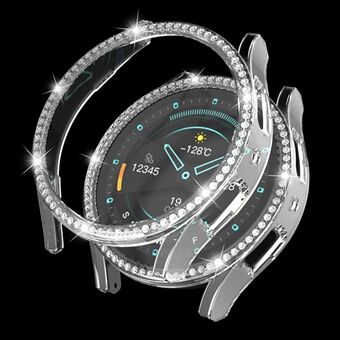 Voor Samsung Galaxy Watch6 44 mm harde pc-hoes Cover met strass versierd horloge met holle behuizing