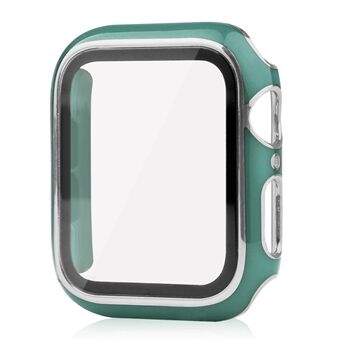 Voor Apple Watch SE (2022) 40mm Dual Color Galvaniseren PC Shell All-Around Edge Beschermhoes met Gehard Glas Screen Protector