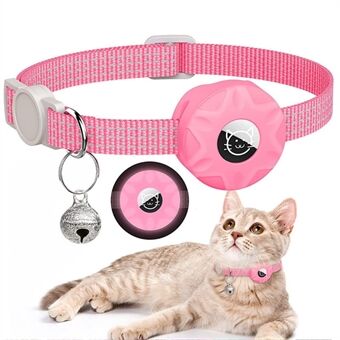 Compatibel met AirTag siliconen hoes Reflecterende halsband voor huisdieren Bluetooth Tracker Beschermhoes met bel