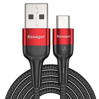 ESSAGER 1M Nylon Gevlochten Type-C USB Data Sync Snellaadkabel voor Samsung Huawei Xiaomi