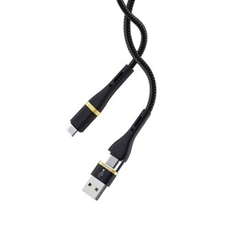 WIWU ED-106 USB en Type-C naar Type-C 3A datakabel voor Quick opladen